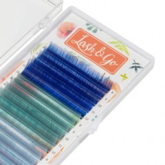 Цветные ресницы Lash&amp;Go микс 0.10/С/9-13 mm "Blueberry" (15 линий)