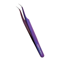 Пинцет изогнутый Enigma (Purple metallic) с ручной заточкой extra-sharp