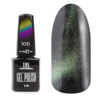 Гель-лак TNL - кошачий глаз 10D №10 - огненный изумруд (7 мл.)