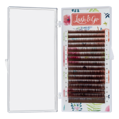 Коричневые ресницы Lash&amp;Go микс 0,07/D/7-14 mm "Латте" (16 линий)
