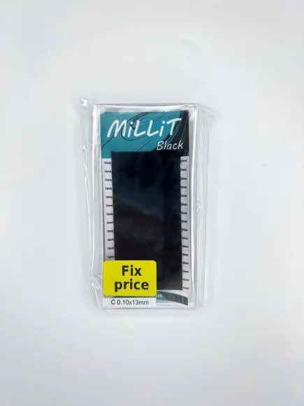 Черные ресницы Millit Fix Price C+ 0.10 10мм 16 линий