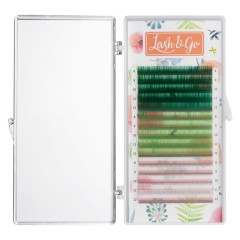 Цветные ресницы Lash&amp;Go микс 0.10/D/9-13 mm "Avocado" (15 линий)
