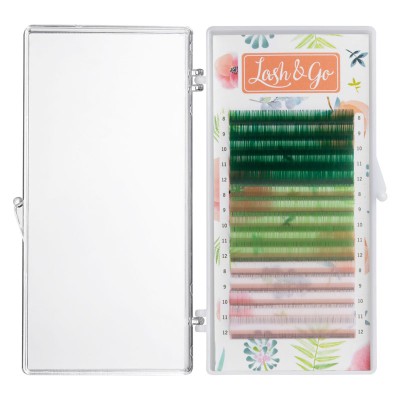 Цветные ресницы Lash&amp;Go микс 0.10/D/9-13 mm &quot;Avocado&quot; (15 линий)