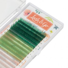 Цветные ресницы Lash&amp;Go микс 0.10/D/9-13 mm "Avocado" (15 линий)