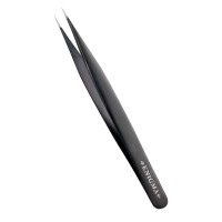Пинцет прямой A Enigma (Black) с ручной заточкой extra-sharp