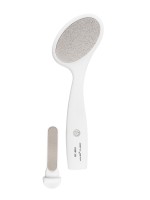 Терка педикюрная, Zinger, с лазерной заточкой и с лазерной пилкой белая (dga-108)