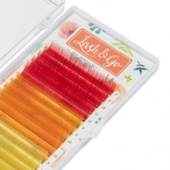 Цветные ресницы Lash&Go микс 0.10/С/8-12 mm "Grapefruit" (15 линий)