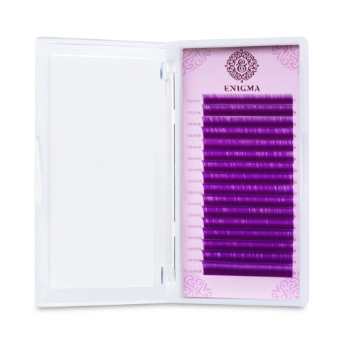 Цветные ресницы Enigma микс 0,10/L/6-13 mm "Purple" (16 линий)