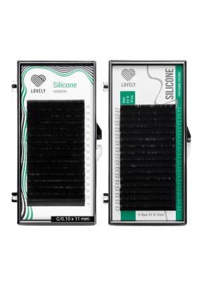 Ресницы чёрные Lovely серия &quot;Silicone&quot; - 16 линий L 0.07 14мм