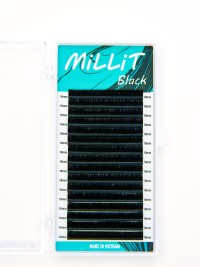Черные ресницы Millit M 0.07 11мм 16 линий Черные ресницы Millit C 0.10 08мм 16 линий