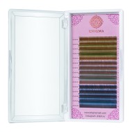 Цветные ресницы Enigma микс "Forest lake" D 0.10 8-12 mm (15 линий)