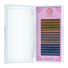 Цветные ресницы Enigma микс "Forest lake" D 0.10 8-12 mm (15 линий)