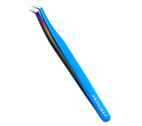 Пинцет Volume new Enigma (Blue metallic, с ручной заточкой extra-sharp)
