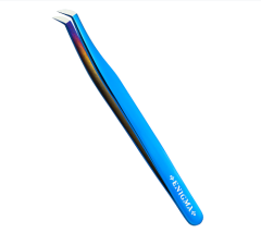 Пинцет Volume new Enigma (Blue metallic, с ручной заточкой extra-sharp)