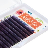 Омбре ресницы Lash&Go микс 0,10/D/7-14 mm "Фиолетовый" (16 линий)