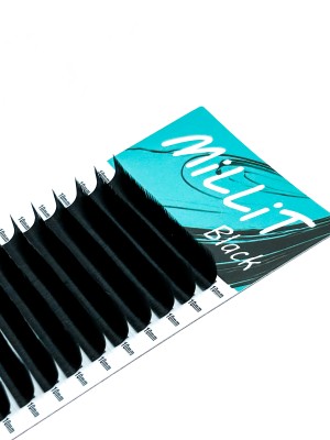 Черные ресницы Millit D+ 0.10 07мм 16 линий