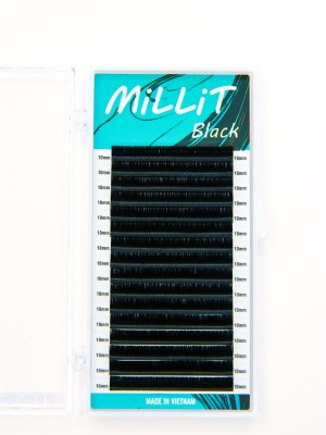 Черные ресницы Millit C 0.10 12мм 16 линий