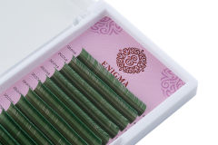 Цветные ресницы Enigma микс 0,10/M/6-13 mm "Green" (16 линий)