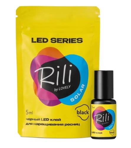Клей черный для LED наращивания Rili Solar Black, 5 мл