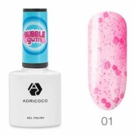 Гель-лак ADRICOCO Bubble gum с цветной неоновой слюдой №01 малиновый джем, 8 мл Гель-лак ADRICOCO Bubble gum с цветной неоновой слюдой №01 малиновый джем, 8 мл