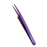 Пинцет прямой с изгибом Enigma (Purple metallic) с ручной заточкой extra-sharp