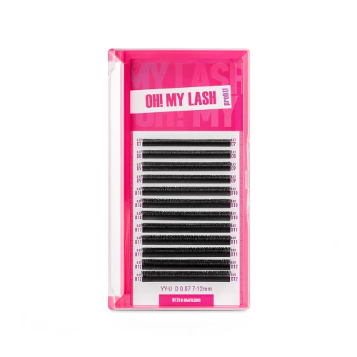 Ресницы черные OH! MY LASH в пучках YY-U - 12 линий - MIX C 0.07 8-15мм