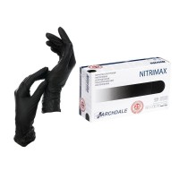 Перчатки NitriMAX нитриловые ЧЕРНЫЕ нестерильные размер M, 50 пар (100шт)
