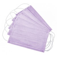 Маски одноразовые 4-слойные фиолетовые 50шт(уп)