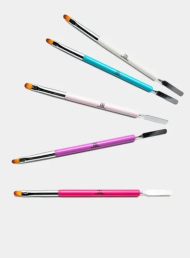 Кисть для акригеля со шпателем (персиковая)