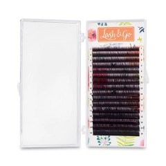 Омбре ресницы Lash&amp;Go микс 0,07/C/7-14 mm "Розовый" (16 линий)