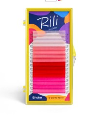 Ресницы цветные Rili Shake Coral - 16 линий - MIX D 0.07 10-13мм