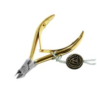 Кусачки маникюрные, Zinger, золотые c 2 пружинами; с проф.ручной заточкой (ara-55)