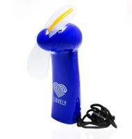 Мини-вентилятор Lovely с LED-подсветкой голубой