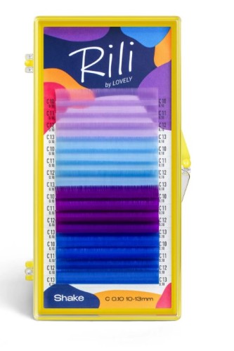 Ресницы цветные Rili Shake Indigo - 16 линий - MIX M 0.10 7-10мм