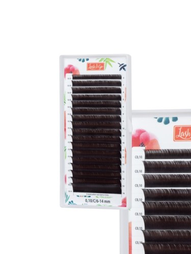 Коричневые ресницы Lash&Go "Мокка" микс 0,10/D/6-14 mm (17 линий)