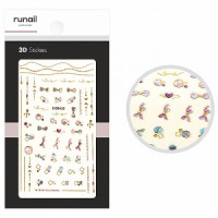 Наклейки для дизайна ногтей ЗD №4855, ruNail