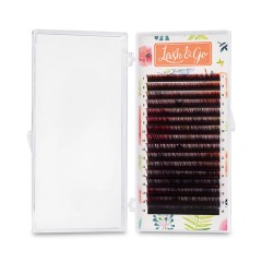 Омбре ресницы Lash&amp;Go микс 0,07/D/7-14 mm "Красный" (16 линий)