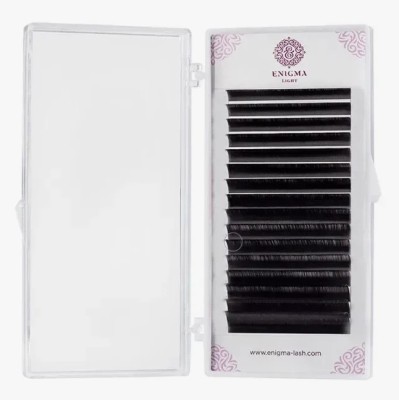 Черные ресницы Enigma light микс 0,10/М/7-14 mm (16 линий)