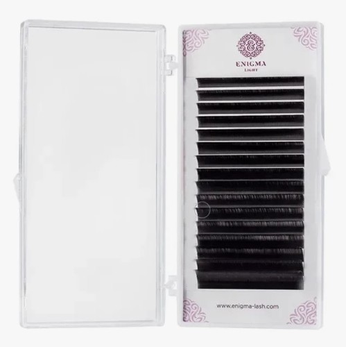 Черные ресницы Enigma light микс 0,10/М/7-14 mm (16 линий)