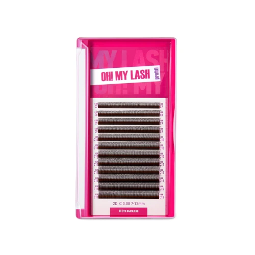 Ресницы черные OH! MY LASH в пучках одинарные 2D - 12 линий - MIX M 0.08 7-12мм