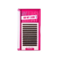 Ресницы черные OH! MY LASH в пучках одинарные 2D - 12 линий - MIX M 0.08 7-12мм
