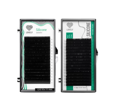 Ресницы чёрные Lovely серия "Silicone" - 20 линий CC 0.07 07мм