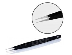 Пинцет для наращивания ресниц цветной Lovely Black Line прямой