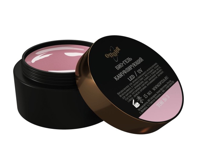 Биогель для укрепления камуфлирующий тон 3, 15мл. Опция