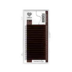 Ресницы темно-коричневые LOVELY Bordèu - 16 линий - MIX (C 0.10 8-15мм)