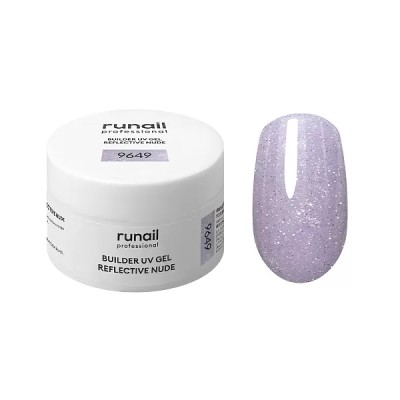 Моделирующий УФ-гель светоотражающий BUILDER UV GEL REFLECTIVE NUDE, 15г банка №9649 ruNail