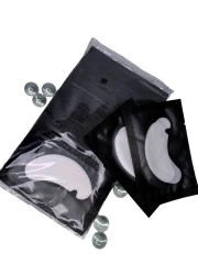 Патчи для наращивания ресниц (черный) с вырезом, 50 пар