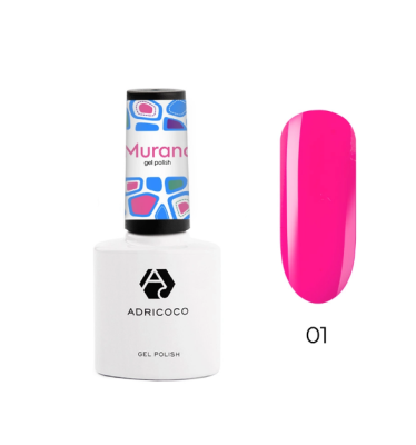 Гель-лак Murano №01 розовый витражный, ADRICOCO, 8 мл