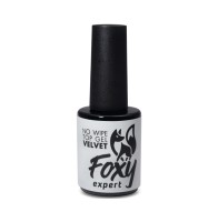 Верхнее матовое покрытие без Л/С с хлопьями (No wipe top gel velvet FLAKES) #1, 10 ml, Foxy Expert
