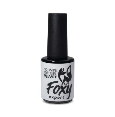Верхнее матовое покрытие без Л/С с хлопьями (No wipe top gel velvet FLAKES) #1, 10 ml, Foxy Expert